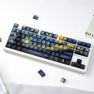 Đêm đầy sao tỏa sáng qua Keycaps PBT Dye-sub Cherry Profile Keycap Custom Keycaps Tương thích với Cherry Gateron MX Switch