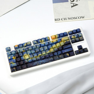 Đêm đầy sao tỏa sáng qua Keycaps PBT Dye-sub Cherry Profile Keycap Custom Keycaps Tương thích với Cherry Gateron MX Switch