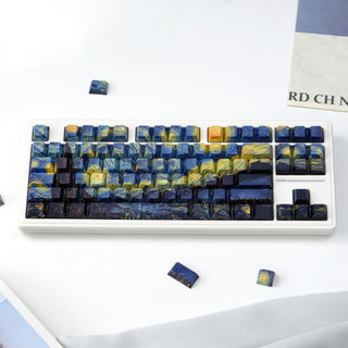 Đêm đầy sao tỏa sáng qua Keycaps PBT Dye-sub Cherry Profile Keycap Custom Keycaps Tương thích với Cherry Gateron MX Switch
