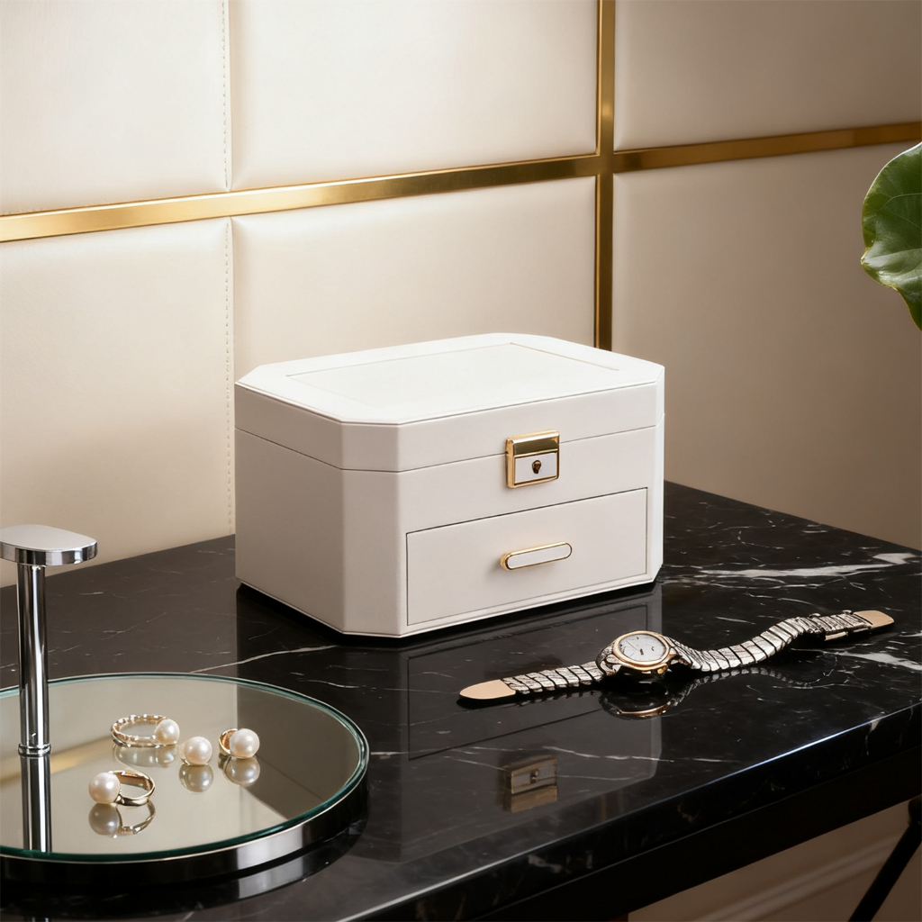 CASEGRACE Hộp đựng đồ trang sức Hộp đựng đồ tổ chức có khóa và chìa khóa Hộp trang sức cho nhẫn Bông tai Vòng tay Vòng cổ Quà tặng Giáng sinh cho bé gái
