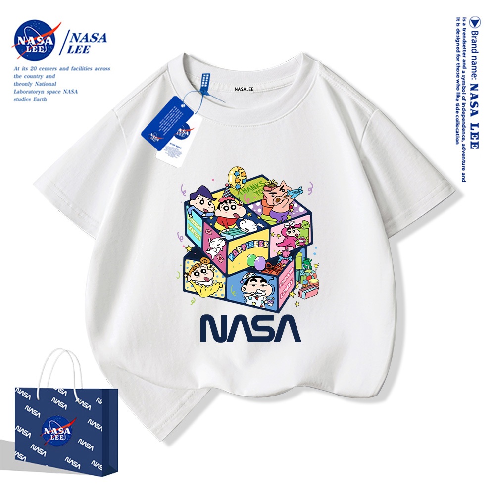 NASA áo thun cotton trẻ em 2025 mới Mềm mại và thoải mái áo thun cộc Áo phông trẻ em boy phố