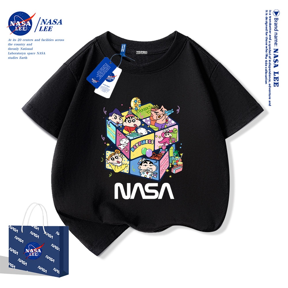 NASA áo thun cotton trẻ em 2025 mới Mềm mại và thoải mái áo thun cộc Áo phông trẻ em boy phố