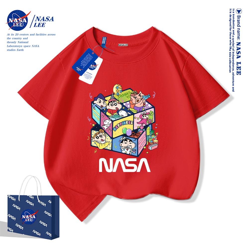 NASA áo thun cotton trẻ em 2025 mới Mềm mại và thoải mái áo thun cộc Áo phông trẻ em boy phố