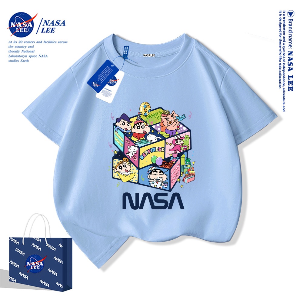 NASA áo thun cotton trẻ em 2025 mới Mềm mại và thoải mái áo thun cộc Áo phông trẻ em boy phố