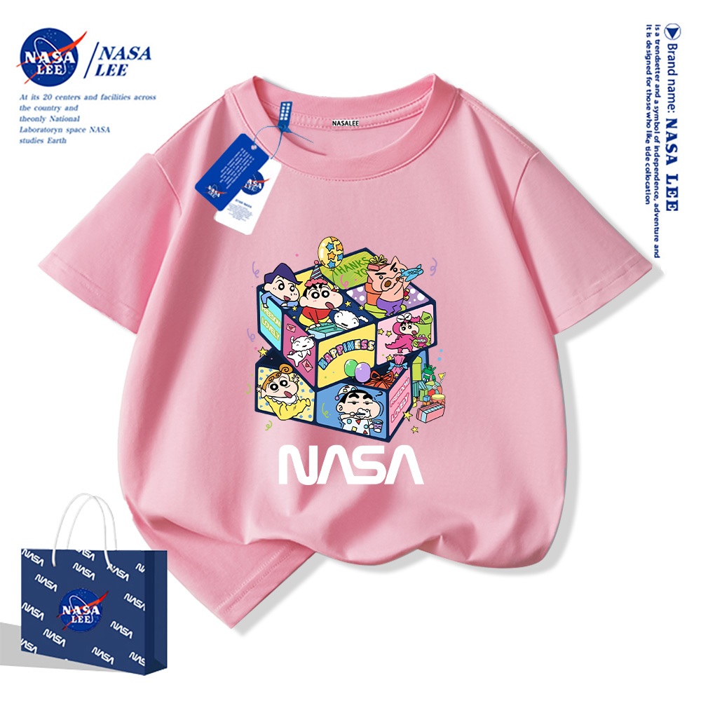 NASA áo thun cotton trẻ em 2025 mới Mềm mại và thoải mái áo thun cộc Áo phông trẻ em boy phố