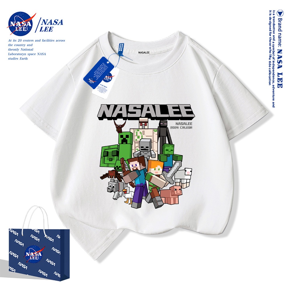 Nasa Pure Cotton Tay Ngắn 2025 Phong Cách Mới Trẻ Em Tay Ngắn Mềm Mại Thoải Mái Thời Trang Dễ Thương