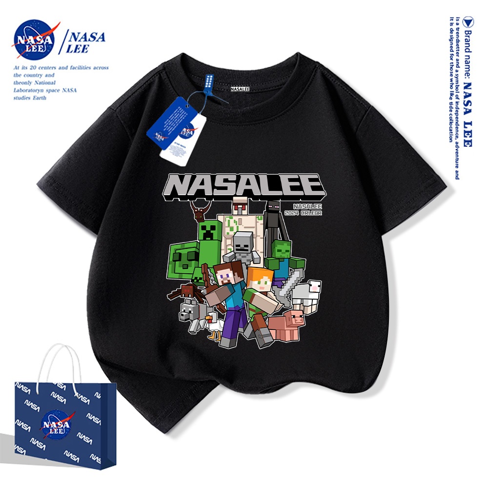 Nasa Pure Cotton Tay Ngắn 2025 Phong Cách Mới Trẻ Em Tay Ngắn Mềm Mại Thoải Mái Thời Trang Dễ Thương