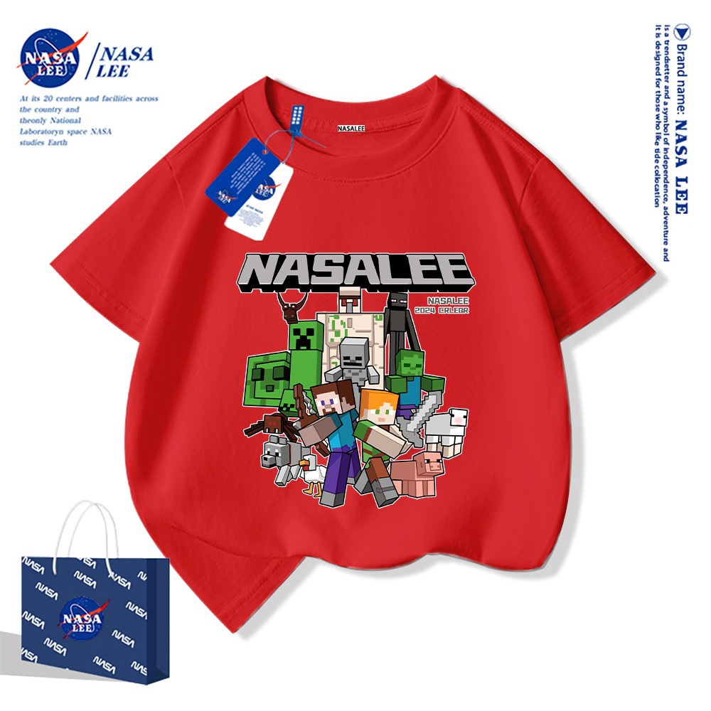 Nasa Pure Cotton Tay Ngắn 2025 Phong Cách Mới Trẻ Em Tay Ngắn Mềm Mại Thoải Mái Thời Trang Dễ Thương