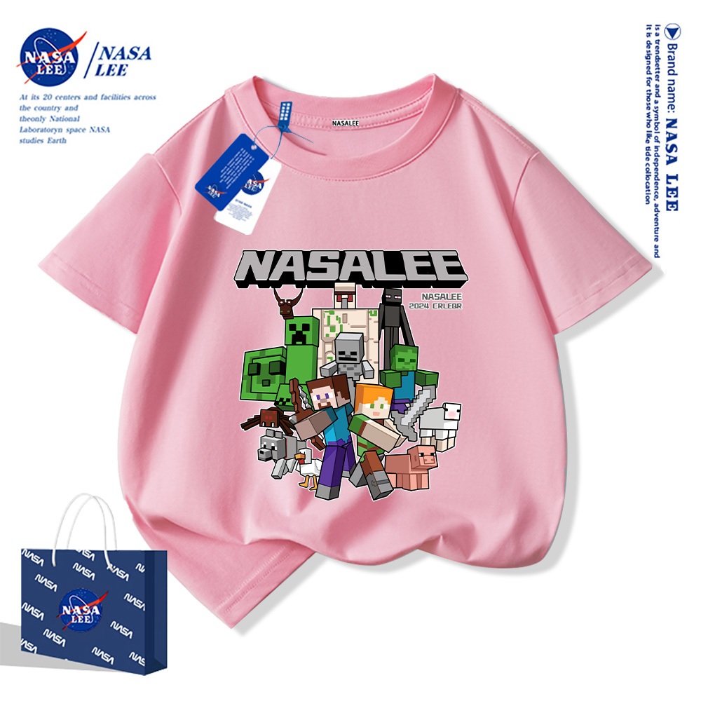 Nasa Pure Cotton Tay Ngắn 2025 Phong Cách Mới Trẻ Em Tay Ngắn Mềm Mại Thoải Mái Thời Trang Dễ Thương