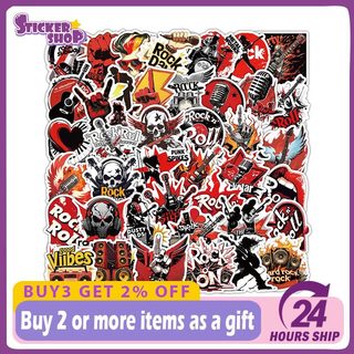 51 Chiếc Nhạc Rock Hoạt Hình Dán Bình Nước Notebook Trang Trí Chống Thấm Nước Dán Đồ Chơi