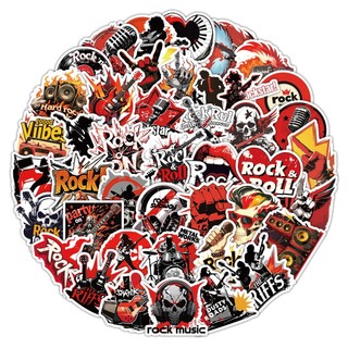 51 Chiếc Nhạc Rock Hoạt Hình Dán Bình Nước Notebook Trang Trí Chống Thấm Nước Dán Đồ Chơi