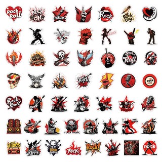 51 Chiếc Nhạc Rock Hoạt Hình Dán Bình Nước Notebook Trang Trí Chống Thấm Nước Dán Đồ Chơi