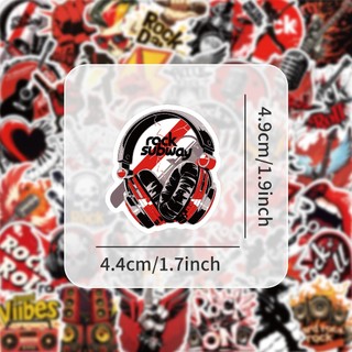 51 Chiếc Nhạc Rock Hoạt Hình Dán Bình Nước Notebook Trang Trí Chống Thấm Nước Dán Đồ Chơi
