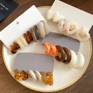 Bộ Bông Tai Nhựa Nhiều Phong Cách Retro, Thích Hợp Cho Hàng Ngày