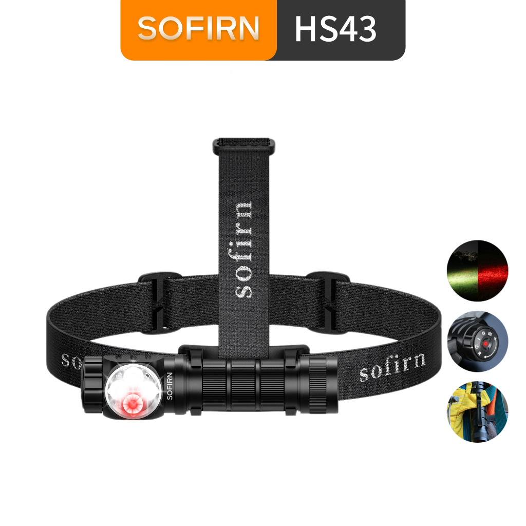 SOFIRN HS43 3200 lm Đế từ tính kép màu đỏ / trắng & Kẹp bỏ túi Đèn pha làm việc 21700 USB-C có thể sạc lại