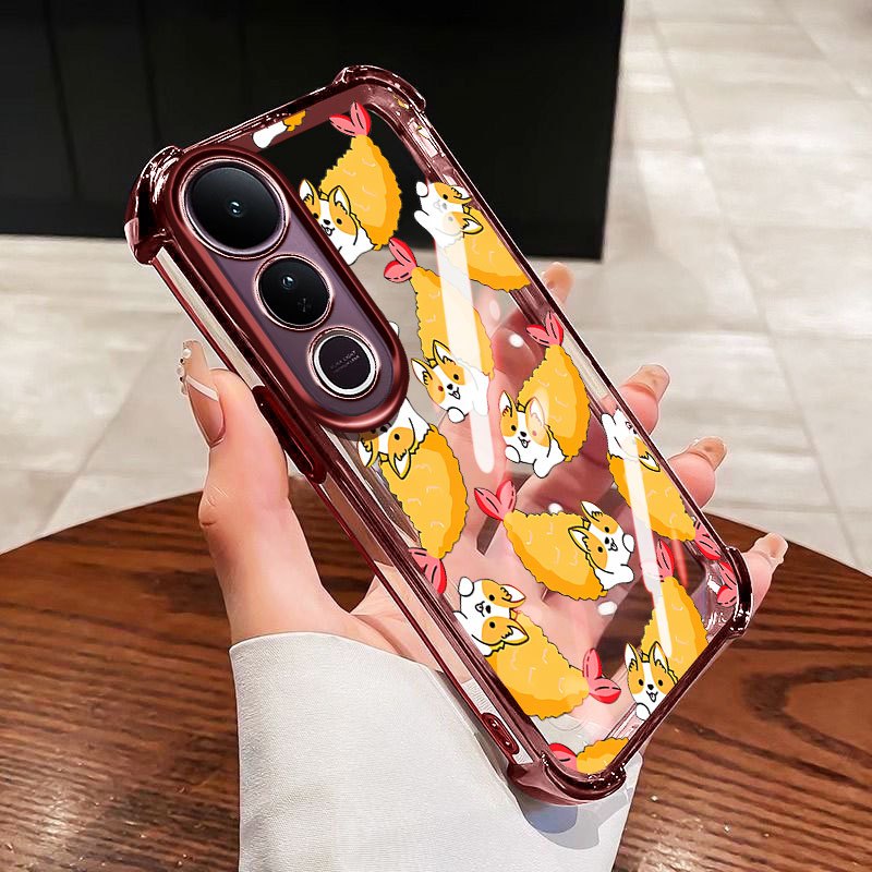 Vỏ YBD Cho Vivo V70 FE V60 Lite Y200 Y300 V40 Lite V50 Lite V50E V40 Pro 5G Vỏ Điện Thoại Chống Rơi Trong Suốt Có Cá Quái Vật