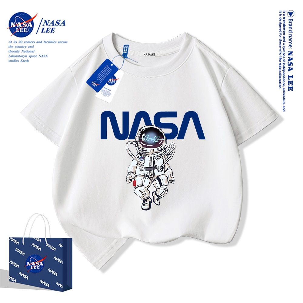 NASA áo thun cotton trẻ em 2025 mới Mềm mại và thoải mái áo thun cộc Áo phông trẻ em boy phố
