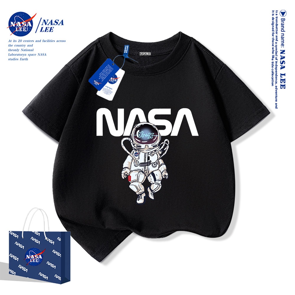 NASA áo thun cotton trẻ em 2025 mới Mềm mại và thoải mái áo thun cộc Áo phông trẻ em boy phố