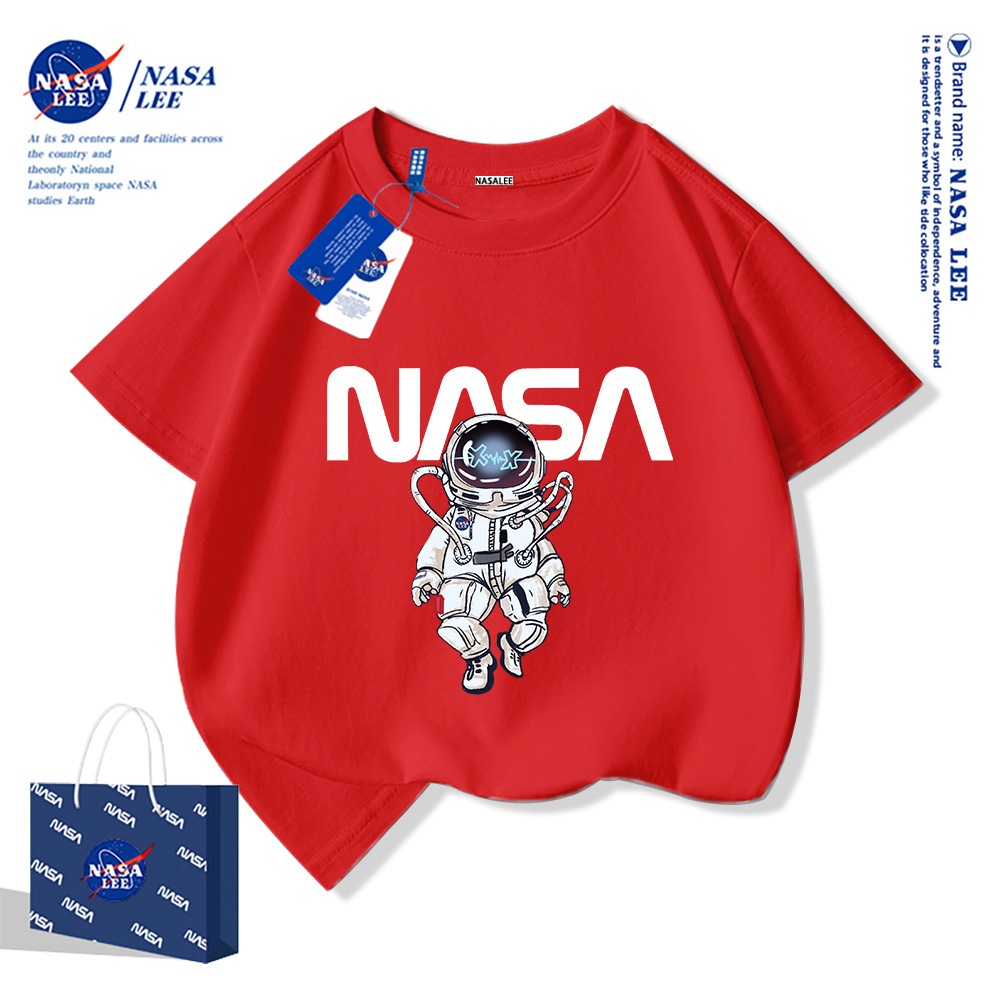 NASA áo thun cotton trẻ em 2025 mới Mềm mại và thoải mái áo thun cộc Áo phông trẻ em boy phố
