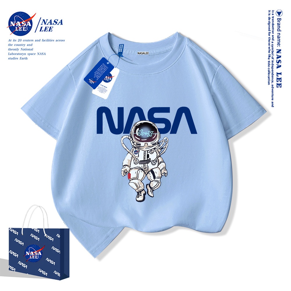 NASA áo thun cotton trẻ em 2025 mới Mềm mại và thoải mái áo thun cộc Áo phông trẻ em boy phố