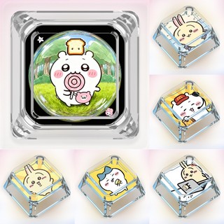 Chiikawa Keycaps Hoạt Hình Dễ Thương Keycaps Tùy Chỉnh Bàn Phím Cơ Trong Suốt Keycaps
