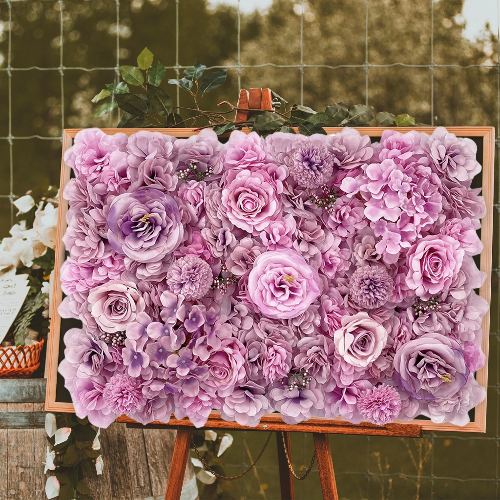 【Hàng sẵn】Tường Hoa Giả 60×40cm Bảng điều khiển tường lụa 3D cho phông nền, vòi hoa sen cô dâu, sự kiện, trang trí nhà cửa【Bán trước một phần】