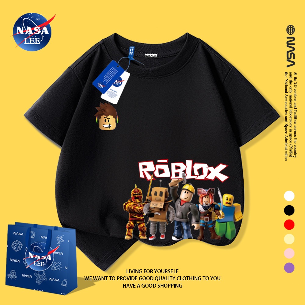 NASA Áo thun trẻ em Roblox, phong cách dễ thương, chất liệu mềm mại, dành cho các bé yêu thích game