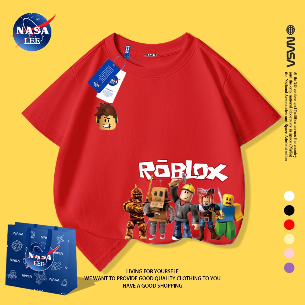 NASA Áo thun trẻ em Roblox, phong cách dễ thương, chất liệu mềm mại, dành cho các bé yêu thích game