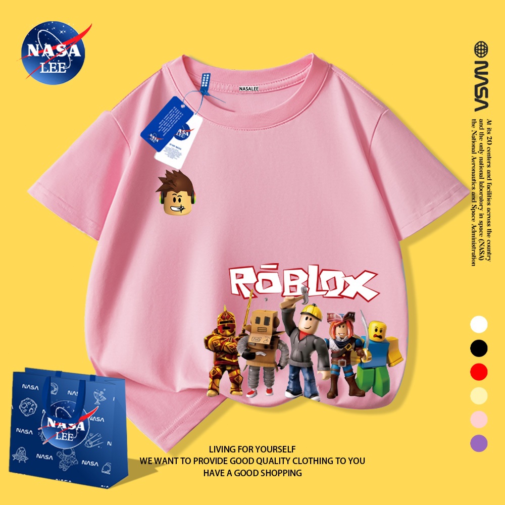 NASA Áo thun trẻ em Roblox, phong cách dễ thương, chất liệu mềm mại, dành cho các bé yêu thích game