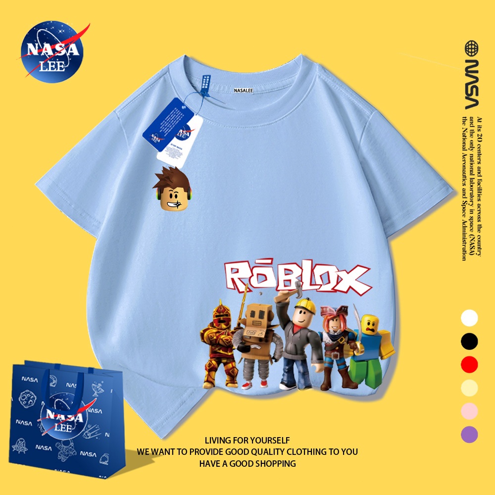 NASA Áo thun trẻ em Roblox, phong cách dễ thương, chất liệu mềm mại, dành cho các bé yêu thích game