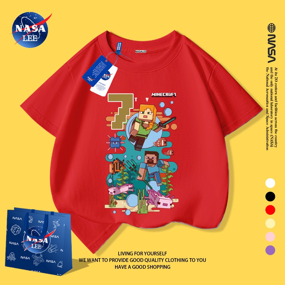 NASA Áo thun trẻ em họa tiết "My World" độc đáo, chất liệu mềm mại, thoải mái, phù hợp cho bé yêu thích khám phá