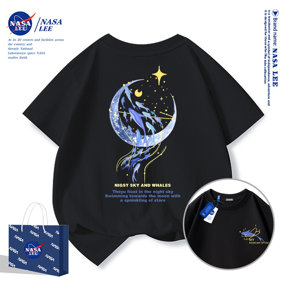 Áo Thun NASA Trẻ Em 2025 Vải Cotton Mềm Mại, Áo Phông Cộc Phong Cách Hàn Quốc Cho Bé Trai