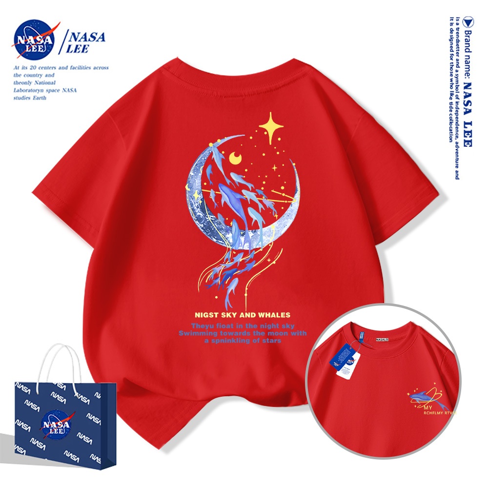 Áo Thun NASA Trẻ Em 2025 Vải Cotton Mềm Mại, Áo Phông Cộc Phong Cách Hàn Quốc Cho Bé Trai