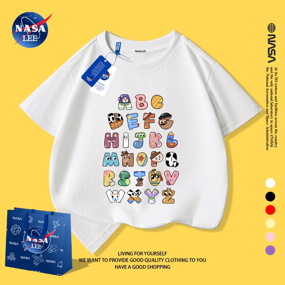 Áo Thun Unisex Trẻ Em Cotton NASA Disney Toy Story - Co Giãn Mềm Mại