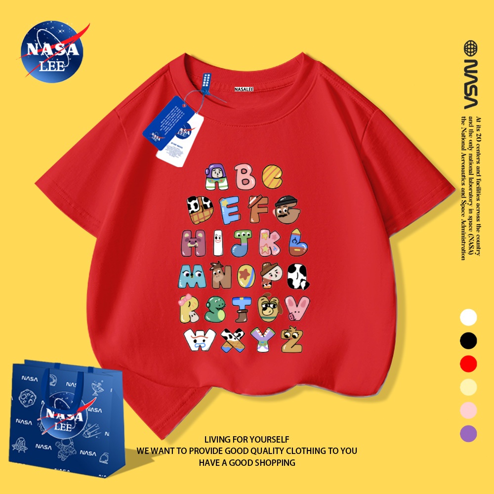 Áo Thun Unisex Trẻ Em Cotton NASA Disney Toy Story - Co Giãn Mềm Mại