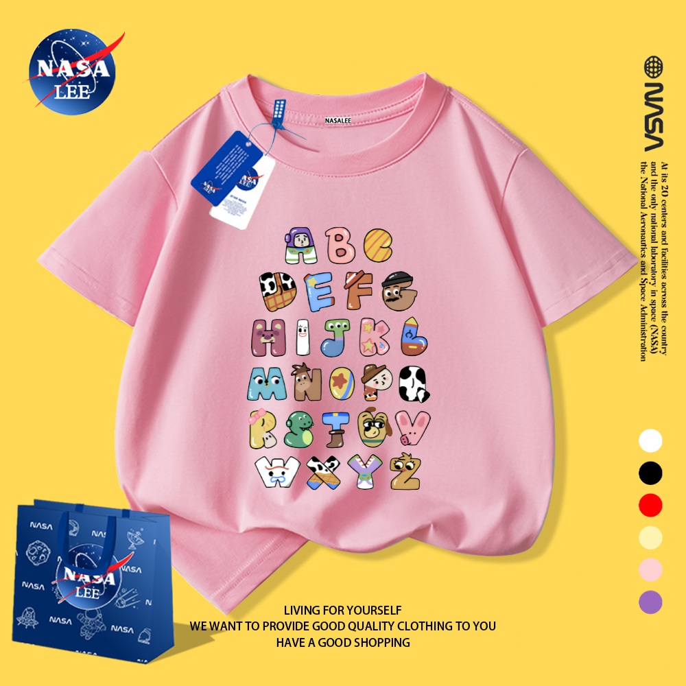 Áo Thun Unisex Trẻ Em Cotton NASA Disney Toy Story - Co Giãn Mềm Mại