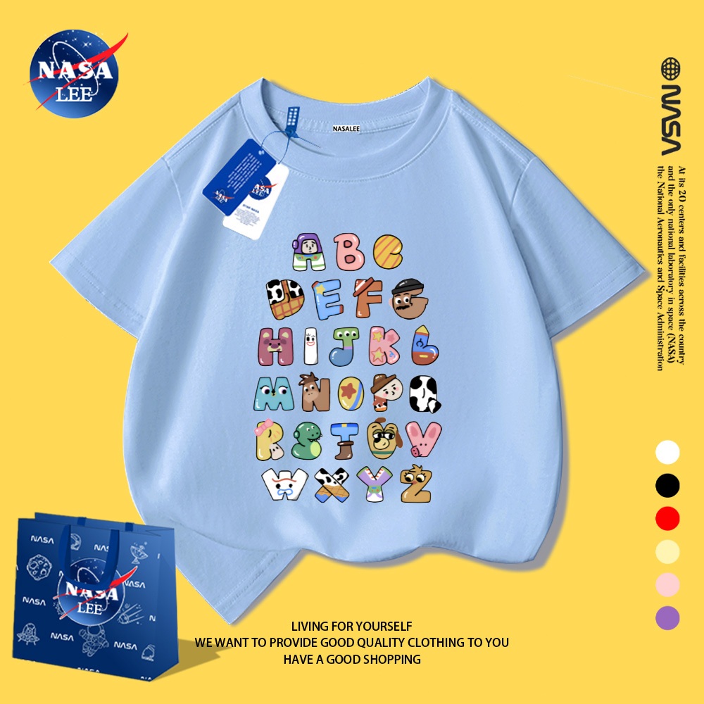Áo Thun Unisex Trẻ Em Cotton NASA Disney Toy Story - Co Giãn Mềm Mại
