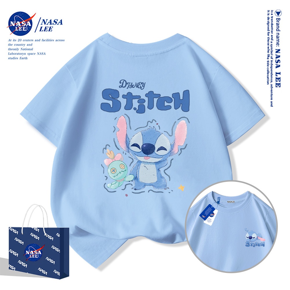 NASA Pure Cotton Tay Ngắn 2025 Phong Cách Mới Trẻ Em Tay Ngắn Mềm Mại Thoải Mái Thời Trang Dễ Thương