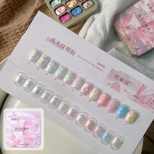 Bộ Họa Tiết Dreamy Sơn Móng Tay Keo Dán Cửa Hàng Móng Tay Chuyên Dụng Dùng Một Lần Ba Chiều Aurora Silk Độ Bóng Cao T