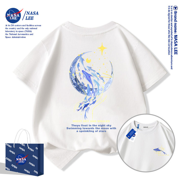 Áo Thun NASA Trẻ Em 2025 Vải Cotton Mềm Mại, Áo Phông Cộc Phong Cách Hàn Quốc Cho Bé Trai