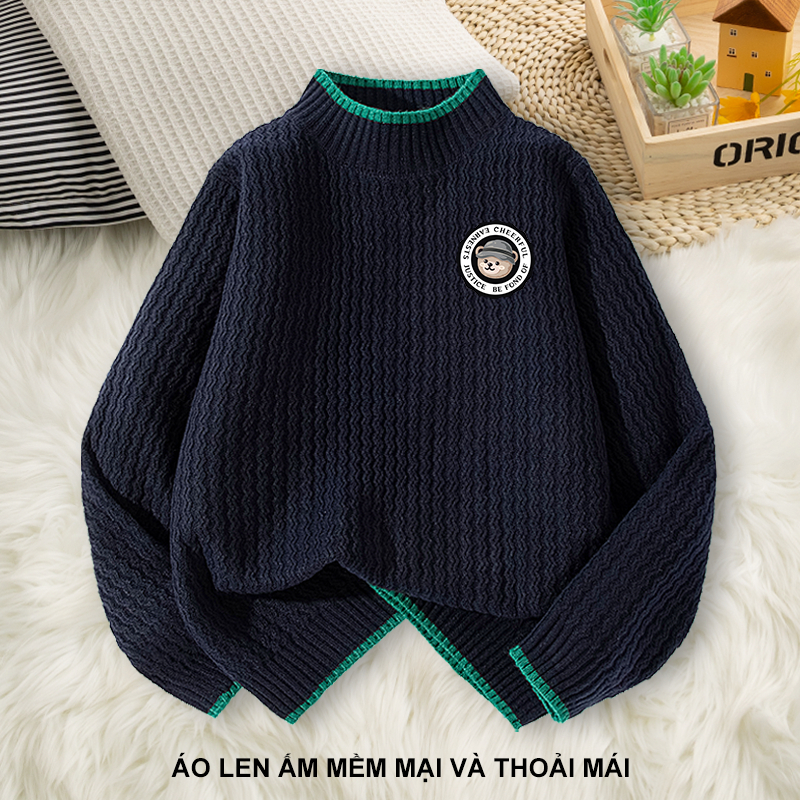 W.G.Q Áo len bé trai / bé gái , ấm áp thoải mái khi in, thân thiện với da mềm mại Thích hợp cho thời tiết lạnh