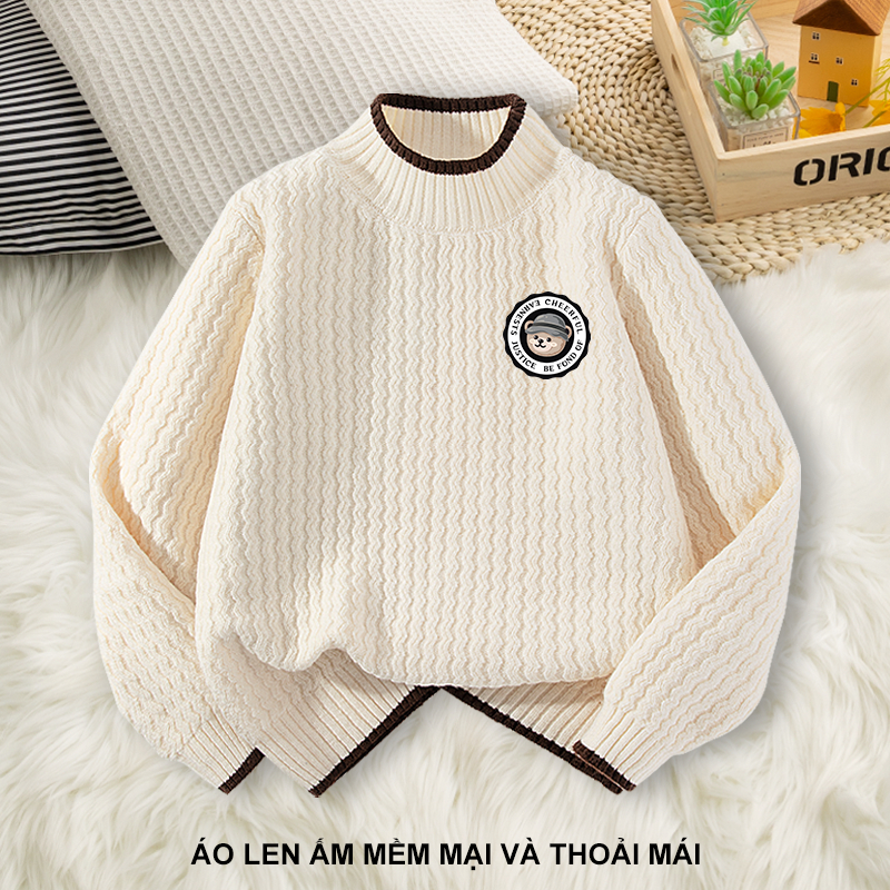 W.G.Q Áo len bé trai / bé gái , ấm áp thoải mái khi in, thân thiện với da mềm mại Thích hợp cho thời tiết lạnh