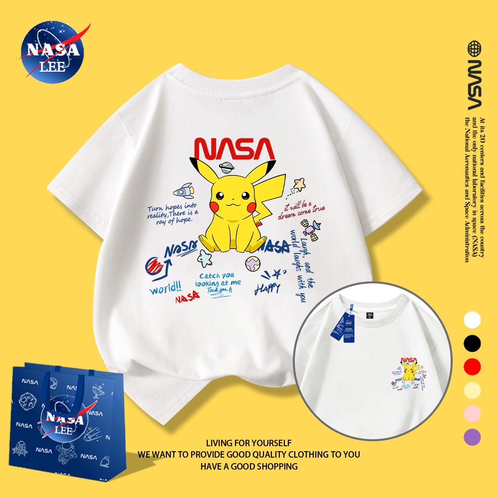 NASA Áo Thun Trẻ Em, In Hình Pikachu, Thiết Kế Thời Trang, Thoải Mái, Mặc Trong Hoặc Ngoài
