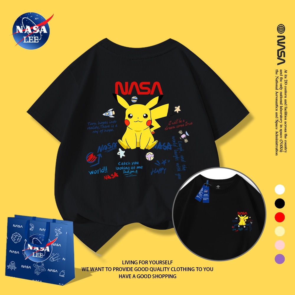NASA Áo Thun Trẻ Em, In Hình Pikachu, Thiết Kế Thời Trang, Thoải Mái, Mặc Trong Hoặc Ngoài