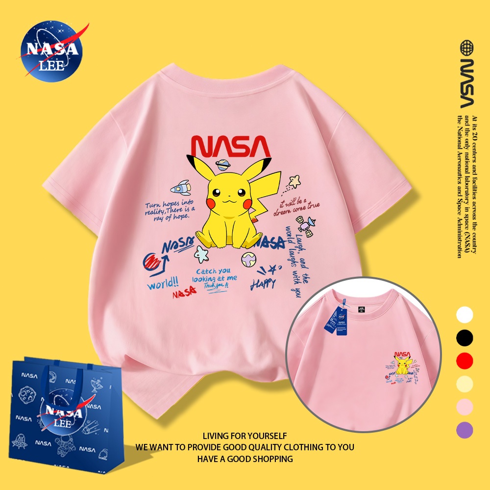 NASA Áo Thun Trẻ Em, In Hình Pikachu, Thiết Kế Thời Trang, Thoải Mái, Mặc Trong Hoặc Ngoài