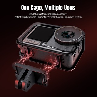 Dành Cho DJI Osmo HÀNH ĐỘNG 6 Kim Loại Thỏ Lồng Đa Chức Năng Mở Rộng VLOG Chụp Ảnh Thể Thao Camera Khung Bảo Vệ Phụ Kiện