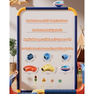 Giáo dục trẻ em điện cao tốc đường ray xe lửa khối lập phương DIY lắp ráp từ tính cho bé trai và bé gái