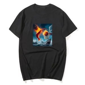 Áo Thun Oversize Cotton 100%, Thiết Kế Câu Cá Trừu Tượng và Meme Tôm Dunking Cho Nam Nữ