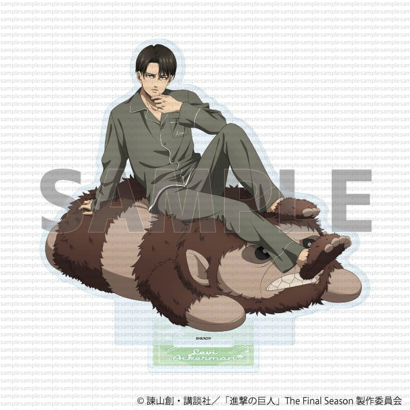 Gối búp bê sang trọng Attack on Titan Ver. Bộ huy hiệu đứng Levi Acrylic lớn Quà tặng sưu tập Anime