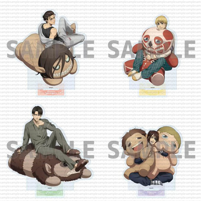 Gối búp bê sang trọng Attack on Titan Ver. Bộ huy hiệu đứng Levi Acrylic lớn Quà tặng sưu tập Anime